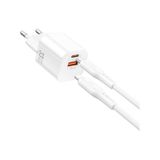 Wiwu WI-G018 Cube Serisi Type-C To Lightning Gan Tech Pd Hızlı Şarj Kablolu Şarj Seti 33W Beyaz