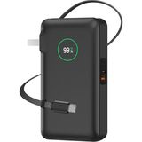Wiwu WI-P049 Noble Serisi Type-C Kablolu Dijital LED Göstergeli Powerbank Pd 35W 10000MAH Siyah