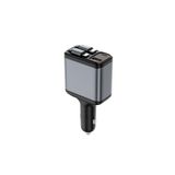Wiwu WI-QC027 Exeed Serisi Type-C&lightning Kablolu + Usb-A LED Göstergeli Araç Şarj Aleti 117W Füme