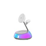 Wiwu Wi-w035 Qi2 3in1 Ambiyans Işıklı Magsafe Uyumlu Kablosuz Şarj Standı 15w - Beyaz