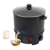 Wiyuer Balmumu Eritici 10L Paslanmaz Çelik Balmumu Eritme Potası Elektrikli Balmumu Eritici 50-100°C Sıcaklık Kontrol Cihazı Ve Termostat İle Dıy Hediyeler İçin Mumlar Dudak Balsamı