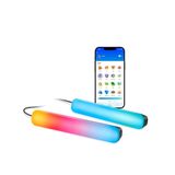 Wiz 2'li Gradient Işık Barı - Siyah (30 cm) RGBIC aynı anda birden fazla renk gösterir – kolay kurulum, Wi-Fi ile bağlanır – Uygulama/dil ile kontrol, Google Home, Alexa ve HomeKit ile çalışır