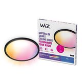 Wiz SuperSlim 22W RGB Akıllı Led Yuvarlak Panel Tavan Armatürü Siyah Sıva Üstü 42 CM 2600 Lumen