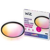 Wiz Superslim 22W Siyah Sıva Üstü Rgb Akıllı LED Yuvarlak Panel Tavan Armatürü 42 cm Çapında 2600 Lumen - 20 - 30 W