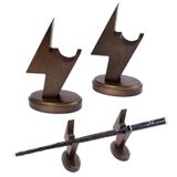 WizWonders Ahşap Sihirbazı Değnek Teşhir Standı Yıldırım Şekli Sihirli Değnek Tutucu 1 Katmanlı Koleksiyon için