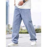 Wkm Erkek Casual Baggy Denim Jean Kot Pantolon - Buz Mavi - 33