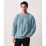 Wkm Erkek Oversize Bisiklet Yaka Örme Triko Kazak - Mint