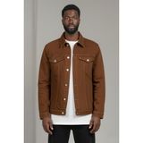 Wkm Erkek Regular Fit Rahat Kesim Çift Cepli Denim Kot Ceket - 2XL - Taba