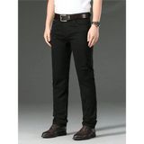 Wkm Erkek Regular Fit Rahat Kesim Saten Kumaş Non-Denim Kot Pantolon Siyah Casual Stil - 31