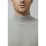 Wkm Erkek Slim Kesim Yumuşak Dokulu Tüylenmeyen Yarım Balıkçı Yaka Triko Kazak - Gümüş - 2XL