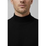 Wkm Erkek Slim Kesim Yumuşak Dokulu Tüylenmeyen Yarım Balıkçı Yaka Triko Kazak - Siyah - 2XL