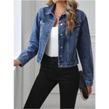 Wkm Kadın Boyfriend Kot Ceket - Mavi - 2XL