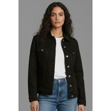 Wkm Kadın Rahat Kesim Çift Cepli Denim Kot Ceket - 2XL - Siyah