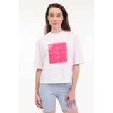 WL WHITE 11SS9091 5FX Ekru Kadın Kısa Kol T-Shirt