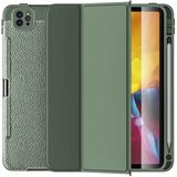 Wlons iPad Pro 12.9 2021 (5.nesil) Uyumlu Deri Görünümlü Smart Cover Standlı Kılıf Wlons Tablet Kılıf - Koyu Yeşil