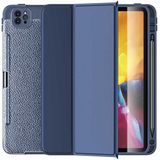 Wlons iPad Pro 12.9 2021 (5.nesil) Uyumlu Deri Görünümlü Smart Cover Standlı Kılıf Wlons Tablet Kılıf - Lacivert