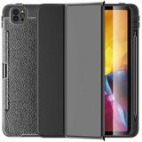 Wlons iPad Pro 12.9 2021 (5.nesil) Uyumlu Deri Görünümlü Smart Cover Standlı Kılıf Wlons Tablet Kılıf - Siyah