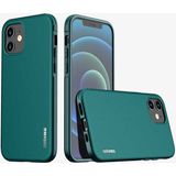 Wlons iPhone 12 Uyumlu Kılıf Mat Arka Yüzey Stil Sert Wlons Hill Kapak - Koyu Yeşil