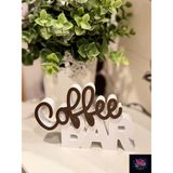 WLS Studio Coffee Bar Yazılı Dekoratif Masa Üstü Aksesuar – Kahve Köşesi Dekoru - 12CM - Kahverengi