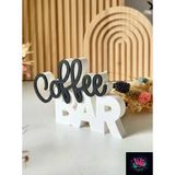 WLS Studio Coffee Bar Yazılı Dekoratif Masa Üstü Aksesuar – Kahve Köşesi Dekoru - 12CM - Siyah