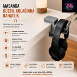 WLS Studio Kulaklık Standı | Masa Kenarı Asılabilir Oyuncu Kulaklık Tutucu Askılığı - Gri