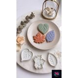 WLS studio Sonbahar Yaprakları Kurabiye Kalıbı Seti - 3'lü Set (7,5 - 9 cm) - Butik Kurabiye ve Şeker Hamuru Kalıbı