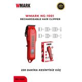Wmark NG-1001 Şarjlı Saç Kesme Makinesi Bordo| LED Ekran, Uzun Süreli Kullanım, Berber Tipi Clipper