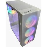 Wmesh Beyaz 4X120MM Rainbow Fan Atx Oyuncu Bilgisayar Kasası - Şeffaf