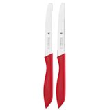 WMF 2 Parça Kahvaltı Bıçağı Seti, 23 cm, Tırtıklı Ekmek ve Sandviç Bıçağı, Özel Bıçak Çeliği, Plastik Sap, Kırmızı