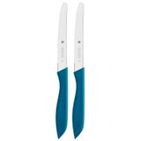 WMF 2 Parça Kahvaltı Bıçağı Seti, 23 cm, Tırtıklı Ekmek ve Sandviç Bıçağı, Özel Bıçak Çeliği, Plastik Sap, Mavi
