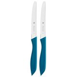 WMF 2 Parça Kahvaltı Bıçağı Seti, 23 cm, Tırtıklı Ekmek ve Sandviç Bıçağı, Özel Bıçak Çeliği, Plastik Sap, Mavi