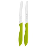 WMF 2 Parça Kahvaltı Bıçağı Seti, 23 cm, Tırtıklı Ekmek ve Sandviç Bıçağı, Özel Bıçak Çeliği, Plastik Sap, Yeşil