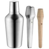 WMF 5 Parça Kokteyl Seti, 700 ml Paslanmaz Çelik Kokteyl Shaker, Ölçü Kabı (Jigger), Kokteyl Süzgeci, Buz Maşası ve Muddler, İç İçe Geçebilen Tasarım