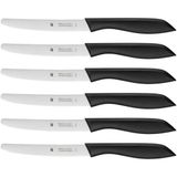 WMF Classic Line 6 Parça Kahvaltı Bıçağı Seti, 23 cm, Tırtıklı Ekmek ve Sandviç Bıçağı, Özel Bıçak Çeliği, Plastik Sap, Siyah