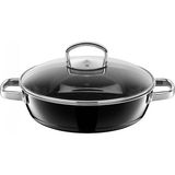 WMF Fusiontec 05.2046.5291 tencere, 4,1 l, yuvarlak, siyah, dökme demir, çelik, 250 °C, Almanya