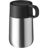 WMF Impulse Travel Mug Termos Bardak, 300 ml, Otomatik Kapaklı Seyahat Kahve Bardağı, 360° İçim Özellikli, Kulplu Termos Bardak, İçecekleri 6 Saat Sıcak ve 12 Saat Soğuk Tutar, Mat Paslanmaz Çelik