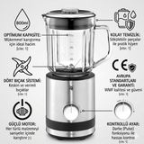 Wmf Küchenminis Kompaktmixer 400W Perfect Cut Teknolojili 0.8l Cam Hazneli 6 Bıçaklı Cromargan Paslanmaz Çelik Blender - Gri