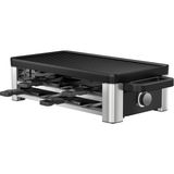 Wmf Lono Selection Raclette Grill 8 Kişilik - Yüksek Kaliteli Cromargan Paslanmaz Çelik, 1500W Güç, Seramik Kaplı Izgara Plakası, 8 Tava ve Spatula, Sıcaklık Kontrolü ve Raf - Siyah