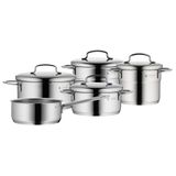 WMF Mini 5 Parça Tencere Seti, İndüksiyon Uyumlu, Metal Kapaklı, Cromargan® Yüksek Kaliteli Paslanmaz Çelik, Üst Üste Saklanabilir