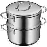 WMF Mini Buharlı Pişirme Tenceresi, 16 cm, 1,5 L, Metal Kapaklı, İndüksiyon Uyumlu, Cromargan® Yüksek Kaliteli Parlak Paslanmaz Çelik, Üst Üste Saklanabilir