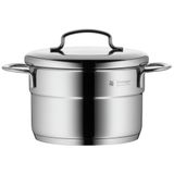 WMF Mini Derin Tencere, 14 cm, 1,3 L, Metal Kapaklı, İndüksiyon Uyumlu, Cromargan® Yüksek Kaliteli Paslanmaz Çelik, Üst Üste Saklanabilir