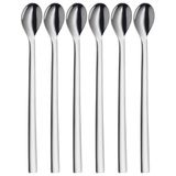 WMF Nuova 6 Parça Uzun Kaşık Seti, 22 cm, Latte Macchiato, Kokteyl ve Tatlı Kaşığı, Cromargan® Yüksek Kaliteli Parlak Paslanmaz Çelik, Bulaşık Makinesinde Yıkanabilir