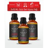 Wmos 3'lü Set-1 Uçucu Yağ 100 % Saf Esansiyel Uçucu Yağ Aromaterapi Yağı Oda Kokusu Buhurdanlık 3X10