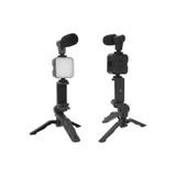 WMX TEKNOLOJİ Profesyonel Vlog Seti – Tripod + Mikrofon + LED Işık 🎥 | Youtube / Tiktok / Canlı Yayın / Röportaj / Akıllı Telefon Ve Kamera Uyumlu Video Stüdyo Kiti