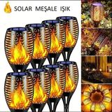 Wmx Teknoloji Solar Bahçe Lambası – Alev Efektli, Güneş Enerjili (4 Adet) - Çok Renkli