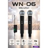 Wn-06 Amfi Hoparlör Ses Sistemi Için 2'li Set Telsiz Mikrofon Şarj Edilebilir Kablosuz Mikrofon