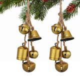 Woanger 2 Adet Noel İnek Çanı Rustik Cadı Çanları Demir Noel Dekoru Halatlı Vintage Dekor Dekoratif Asma Çan Çiftlik Evi Bahçe Ev Süsleri için (Klasik Stil)