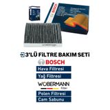 Wöbermann +Bosch VW Jetta 1.6 Filtre Bakım Seti 2006-2010 Karbonlu Polen+Hava+Yağ