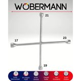 Wöbermann X Tipi Bijon Anahtarı 17-19-21-23 mm Chrome Vanadium Çelik Tüm Araçlarla Uyumlu