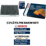 Wöbermann+Bosch Renault Megane 3 1.6 16V Filtre Bakım Seti 2009-2015 3kp